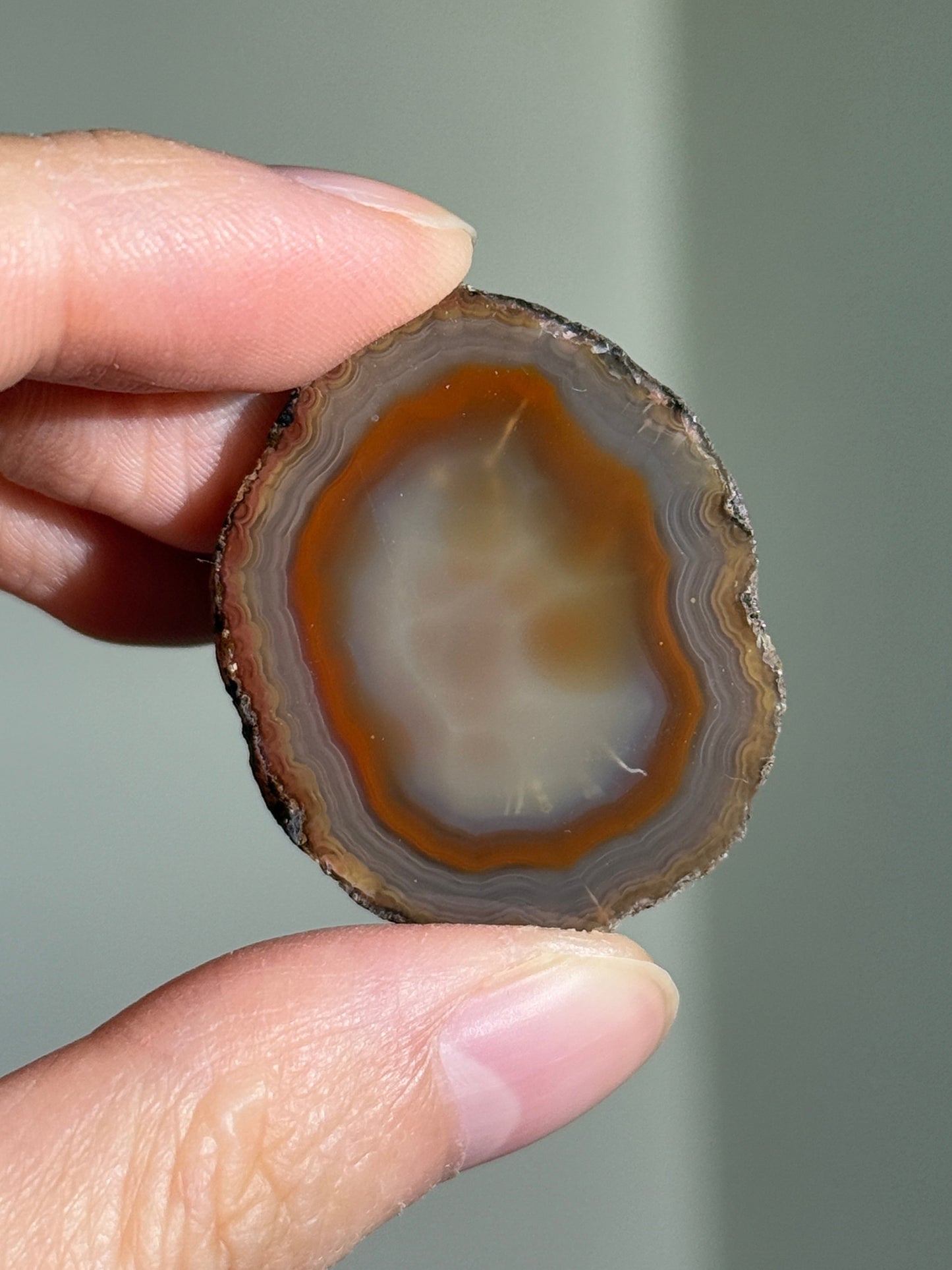Cute Banded Brown & Orange Laguna Agate, Mexico