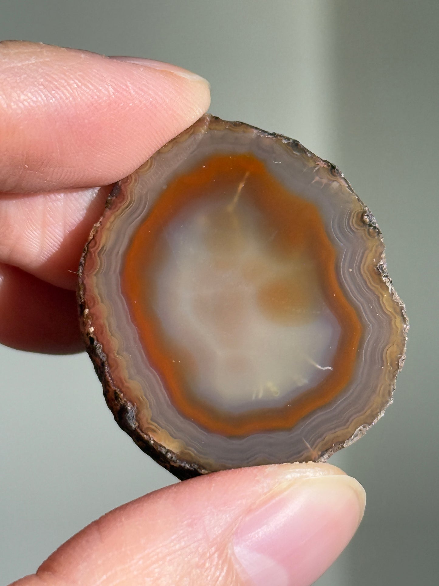 Cute Banded Brown & Orange Laguna Agate, Mexico