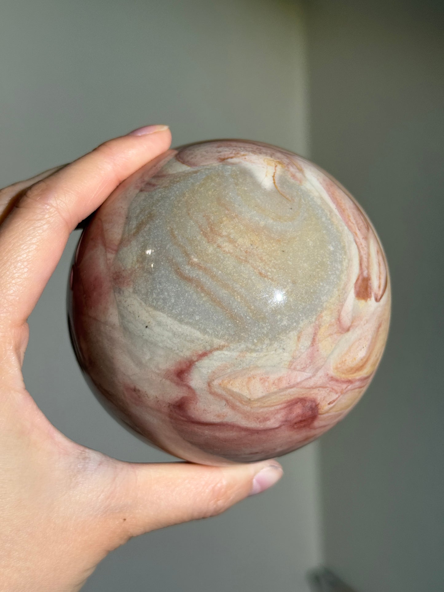 Statement Pink Polychrome Jasper Sphere, Madagascar