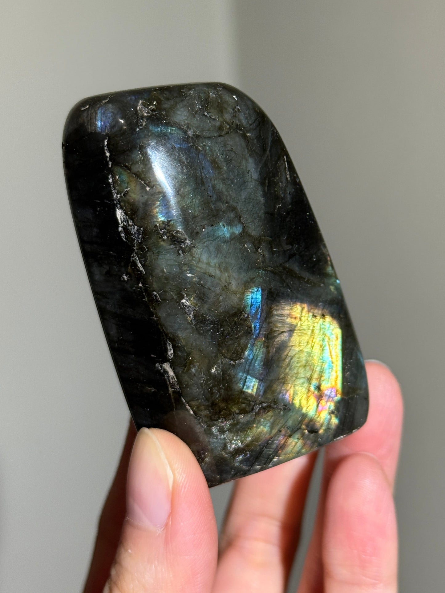 Rainbow Labradorite Freeform, Golden Green Flash
