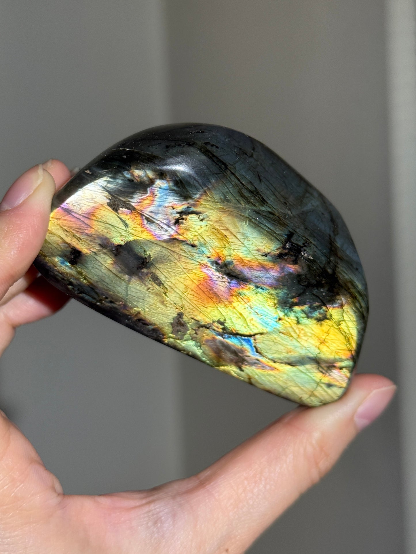 Rainbow Labradorite Freeform, Golden & Silver Flash