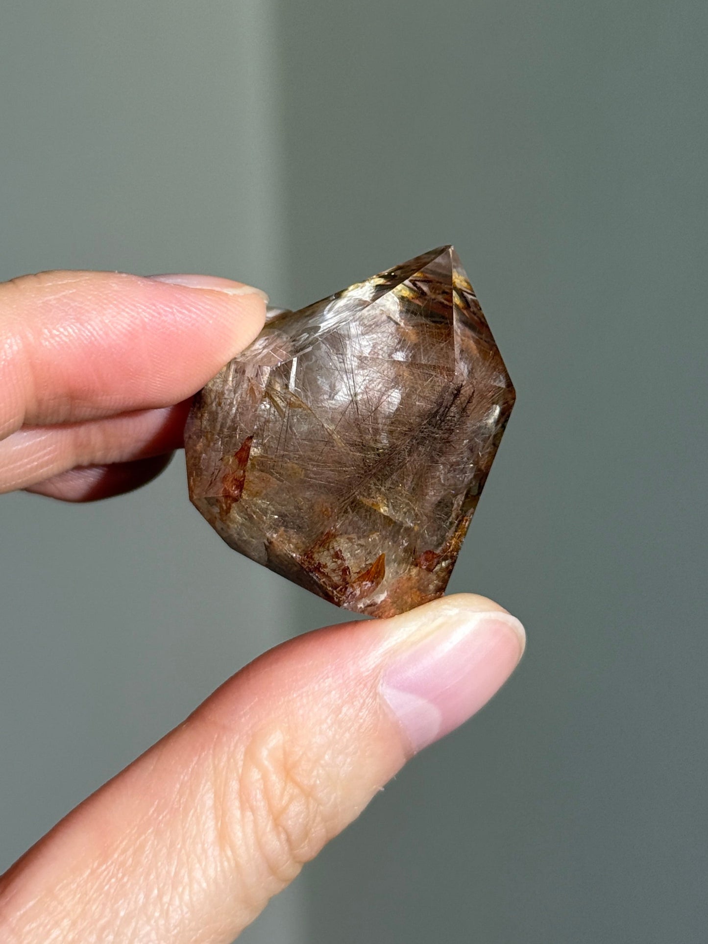Dark Brown & Red Sagenite Rutile Freeform, Brazil