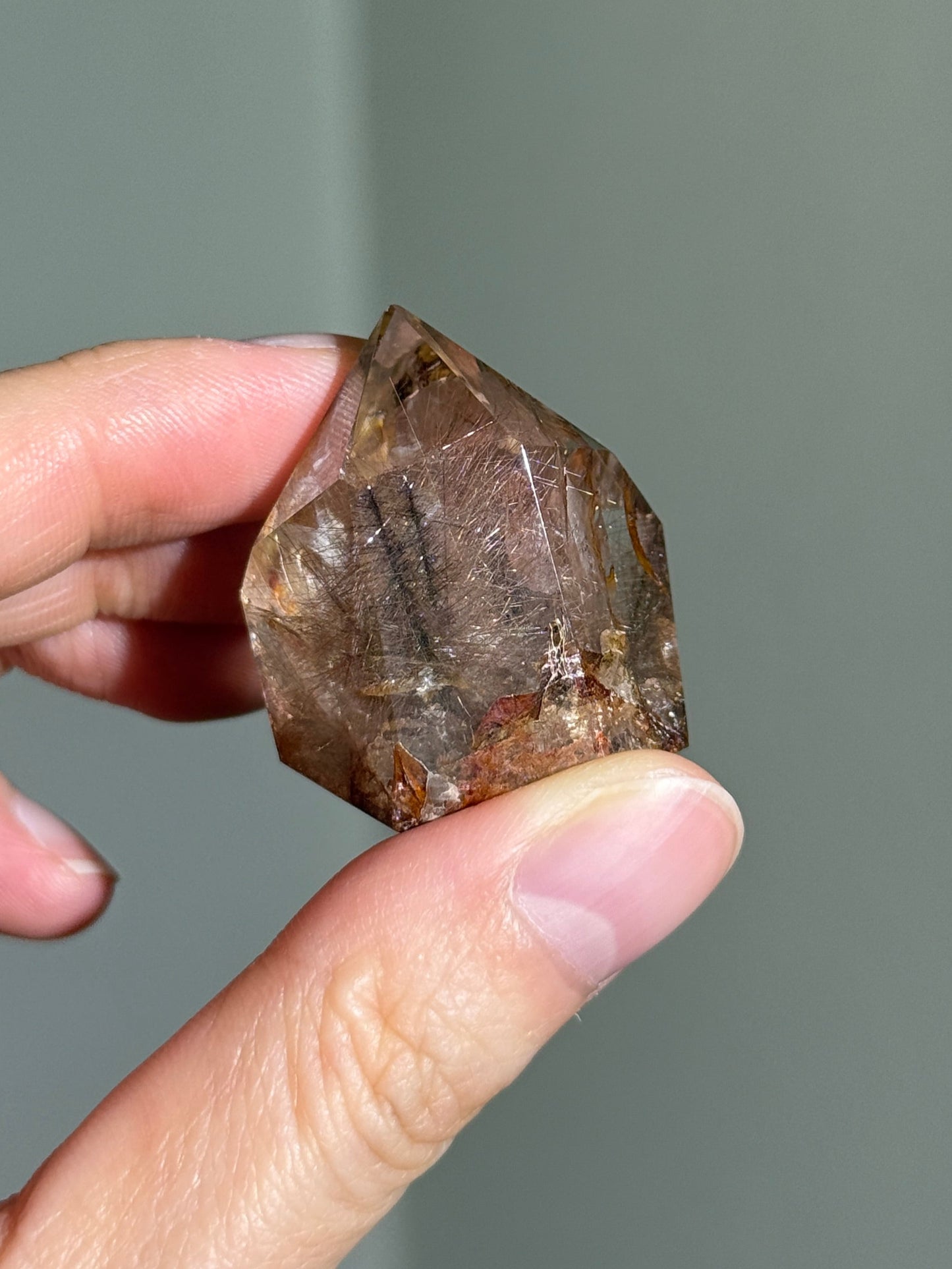 Dark Brown & Red Sagenite Rutile Freeform, Brazil