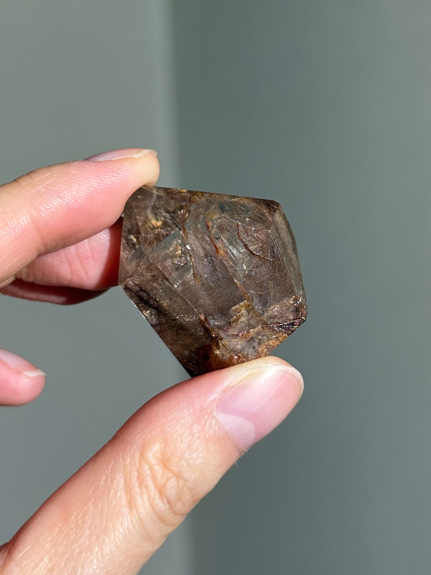 Dark Brown & Red Sagenite Rutile Freeform, Brazil