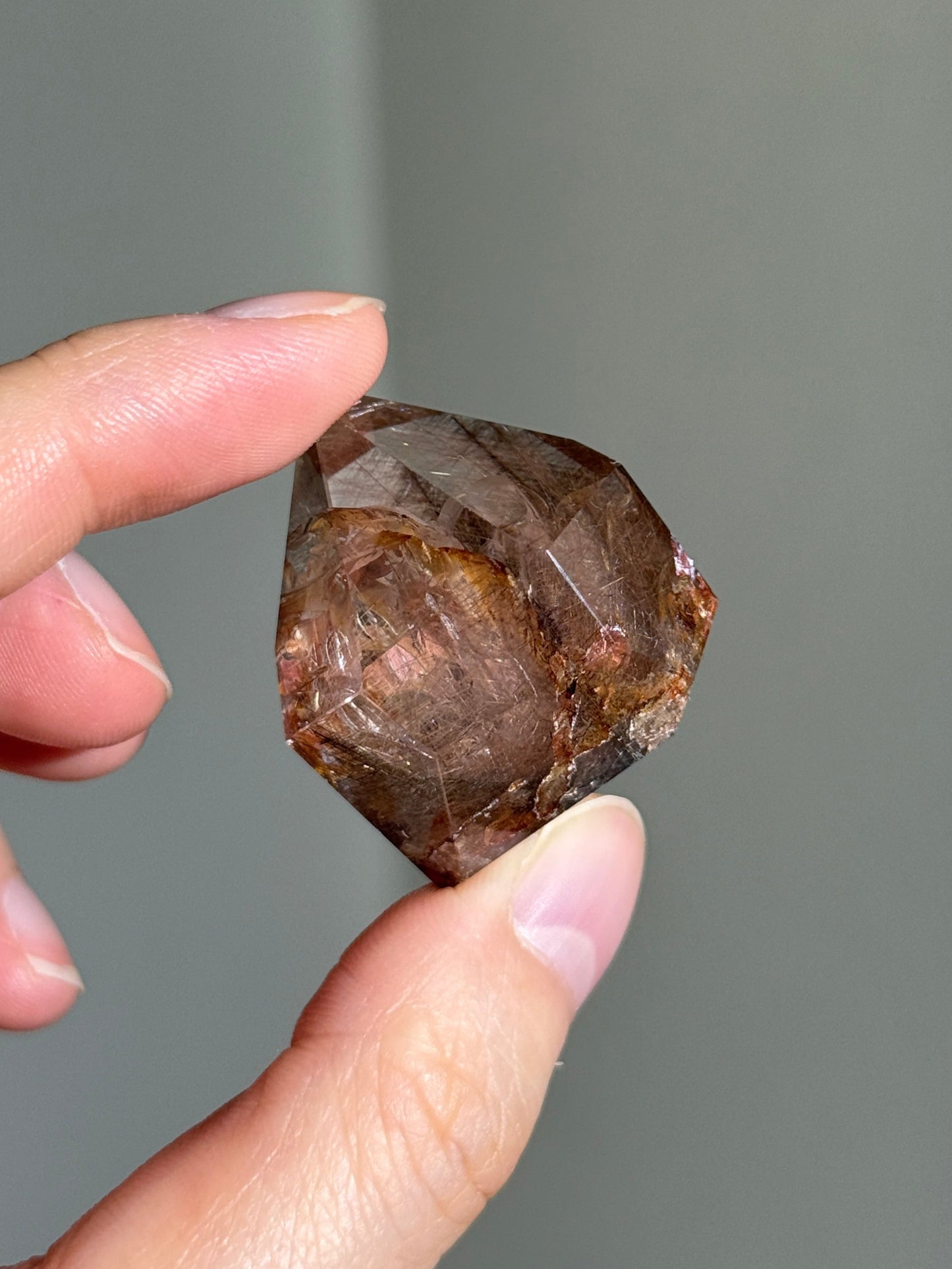 Dark Brown & Red Sagenite Rutile Freeform, Brazil