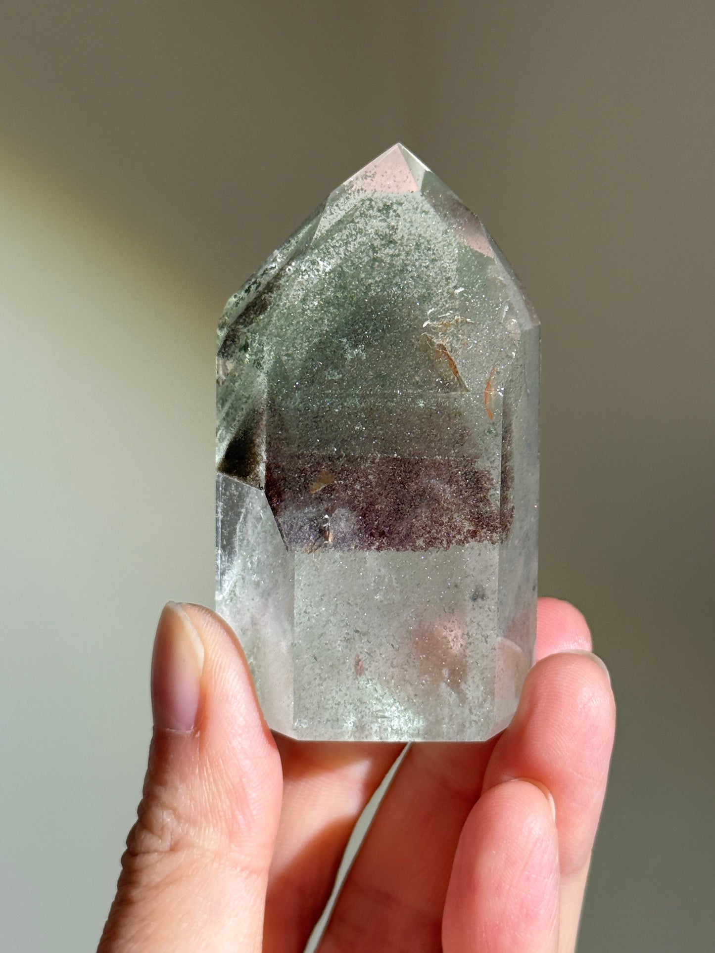 Large Layered Green Phantom Chlorite Tower, Brazil