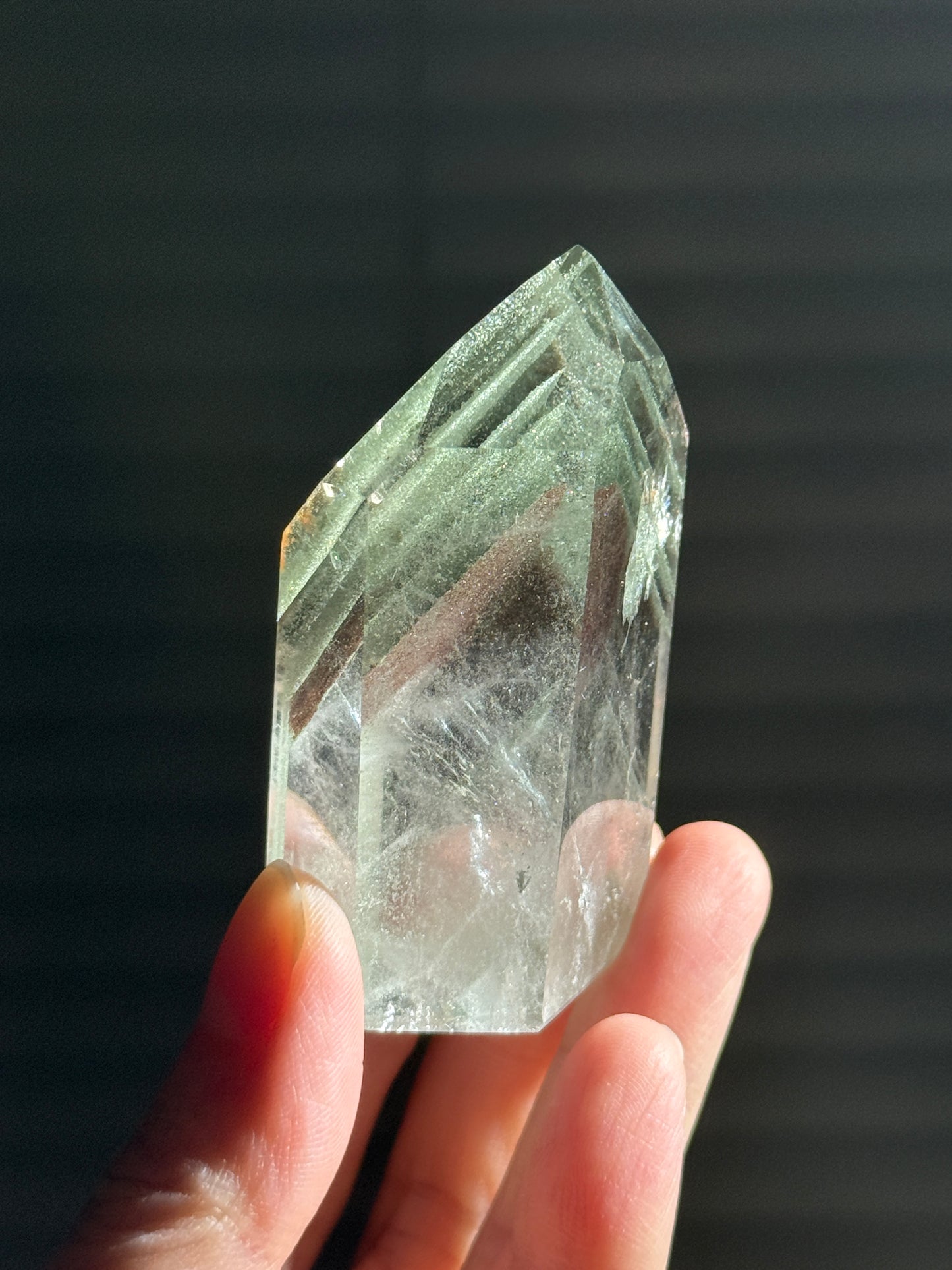 Large Layered Green Phantom Chlorite Tower, Brazil