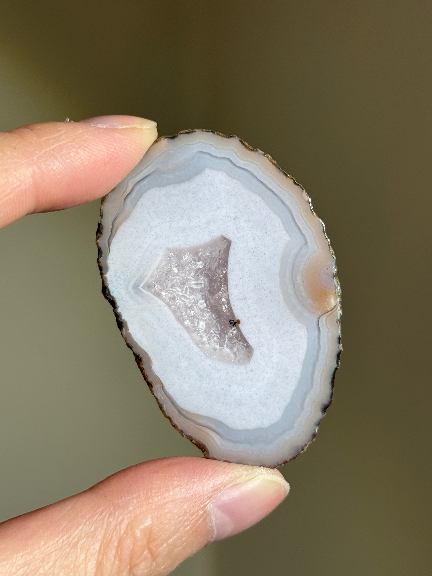 Druzy Baby Blue Zhanguo Agate Pair, China