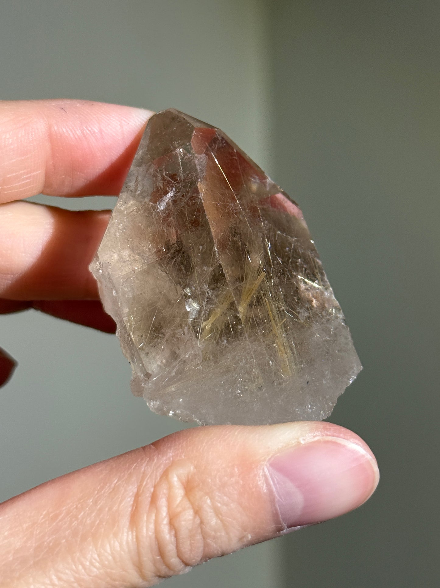 High Grade Unpolished Smoky Quartz Cluster with Rutile, Brazil