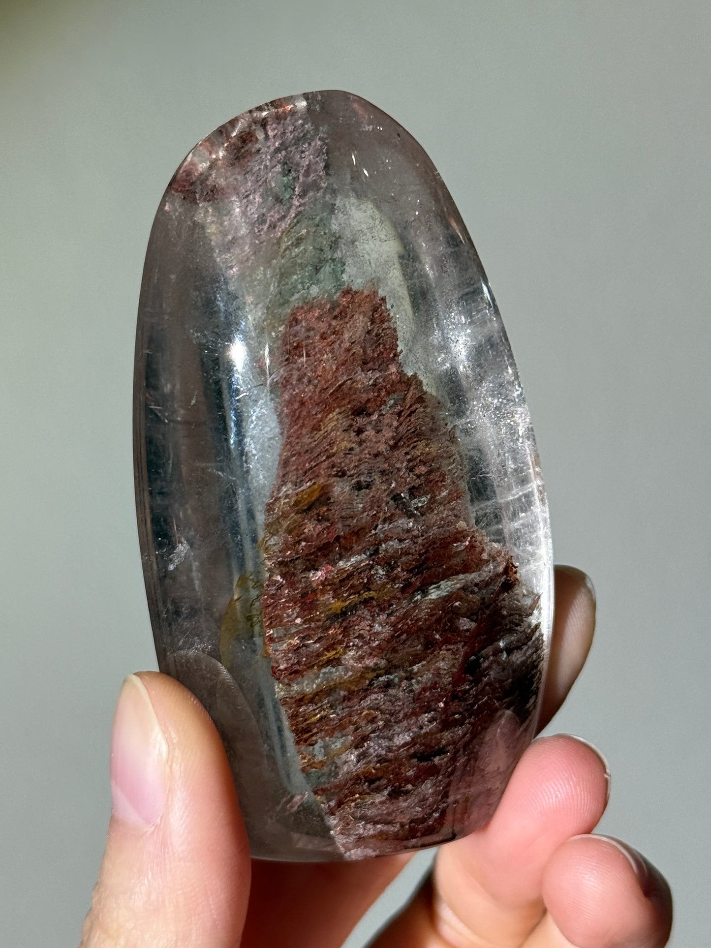 Large Colorful Rainbow Layered Garden Quartz Lens, Brazil