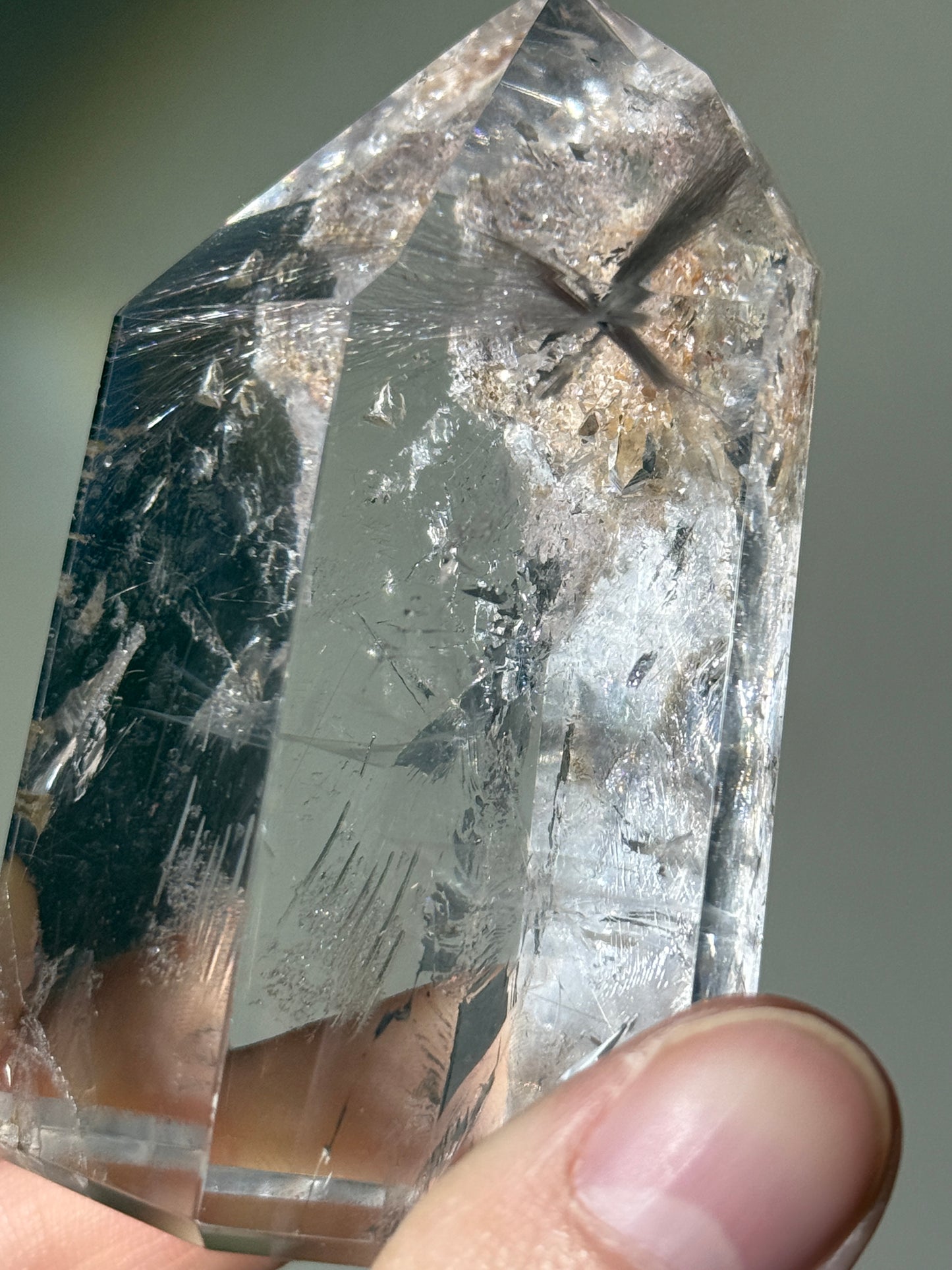 Rare Large Silver Starburst Rutile Tower With Manifestation, Brazil