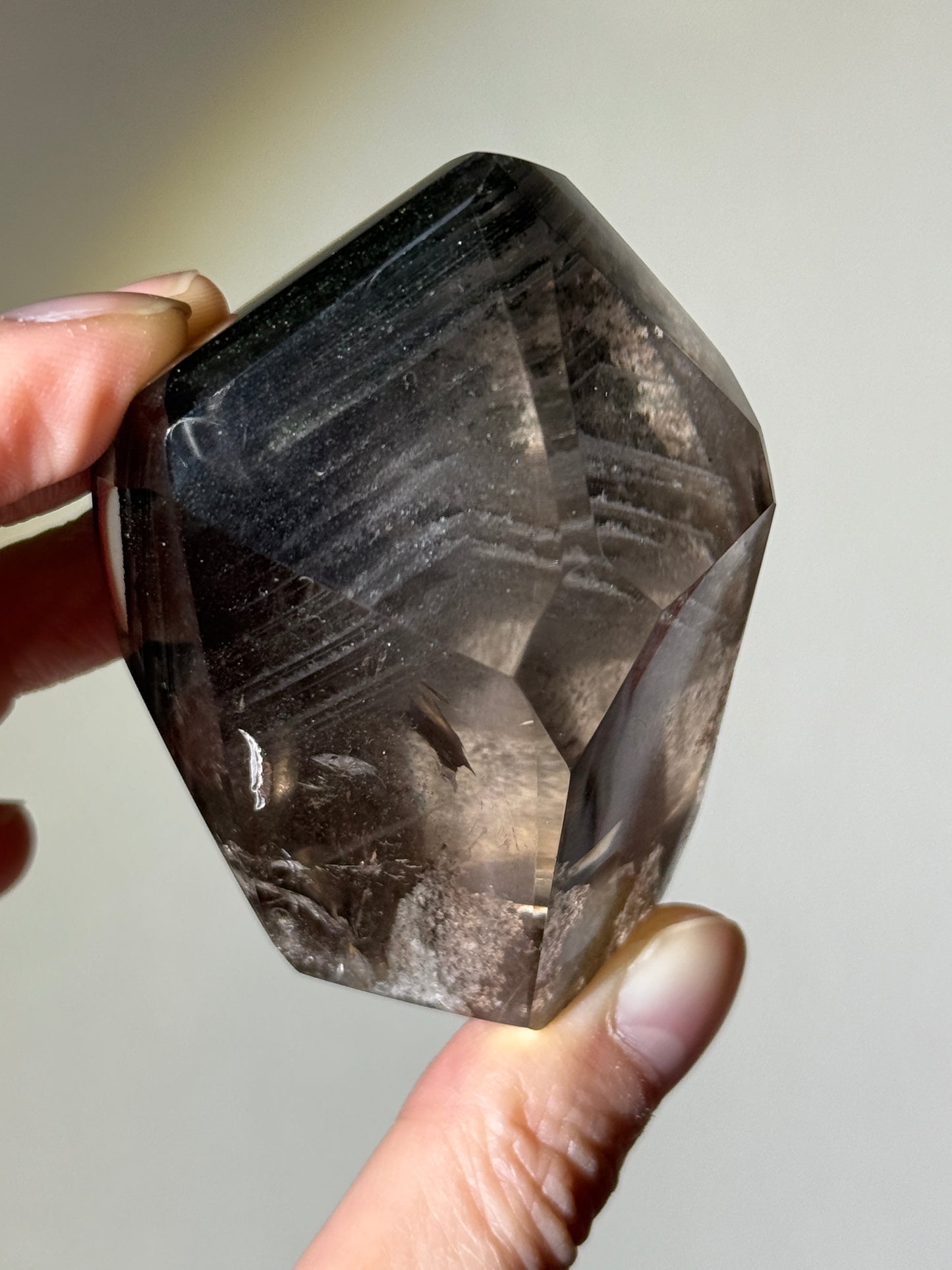 Large Chunky Dark Green Phantom Chlorite Quartz Tower, Brazil