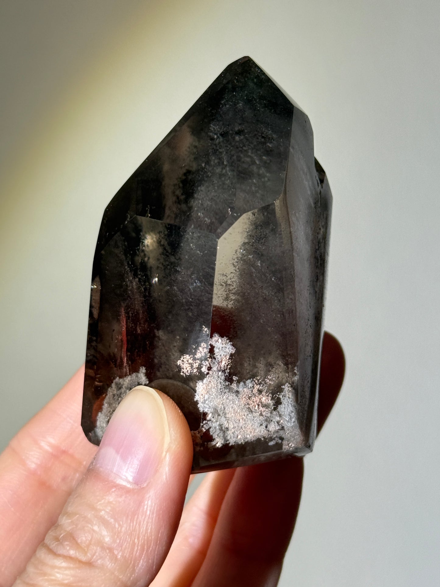Large Chunky Dark Green Phantom Chlorite Quartz Tower, Brazil