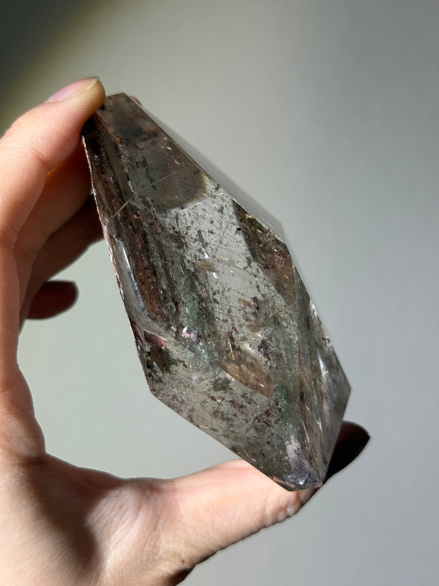 Statement Water Clear Garden Quartz Freeform With Golden Rutile, Brazil