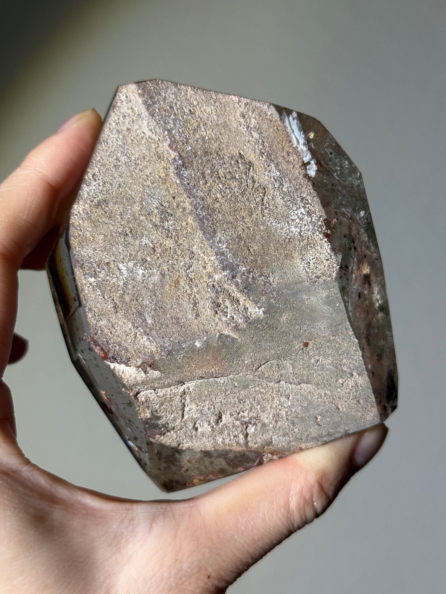 Statement Water Clear Garden Quartz Freeform With Golden Rutile, Brazil