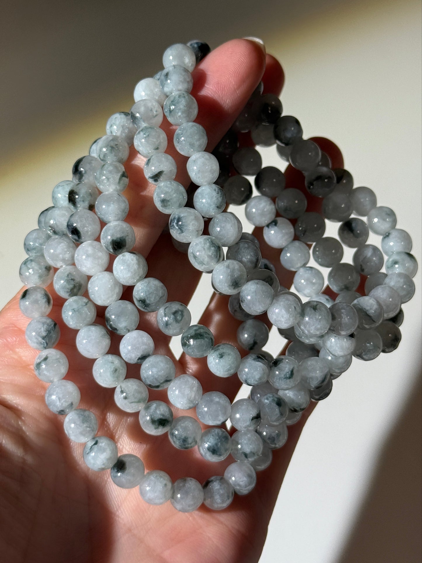 Moody Piaohua Jade Bracelets, 7mm