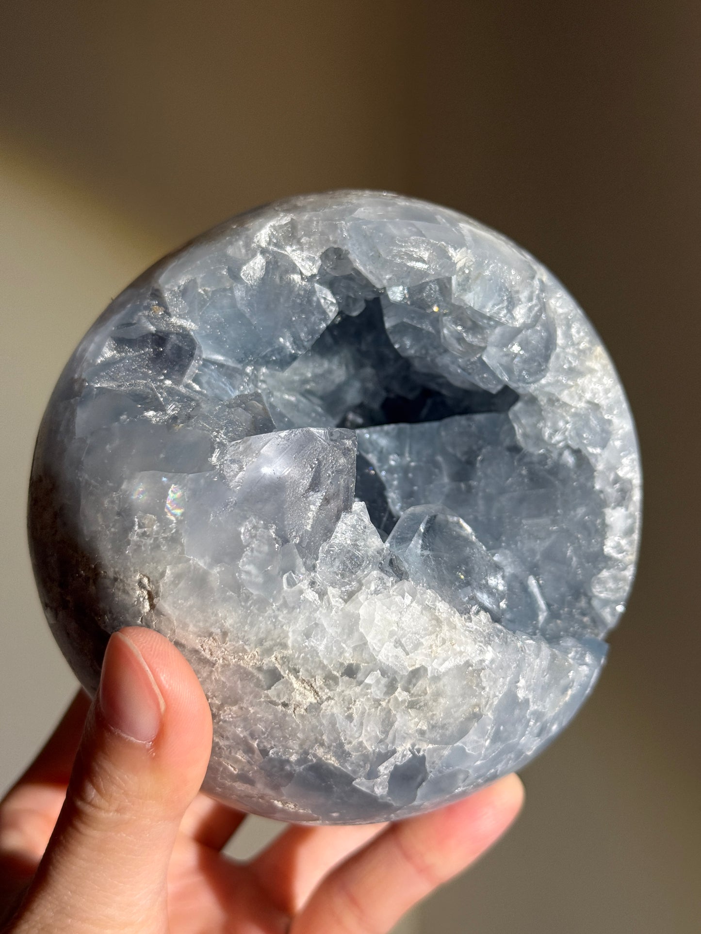 Statement Druzy Celestite Sphere, Madagascar