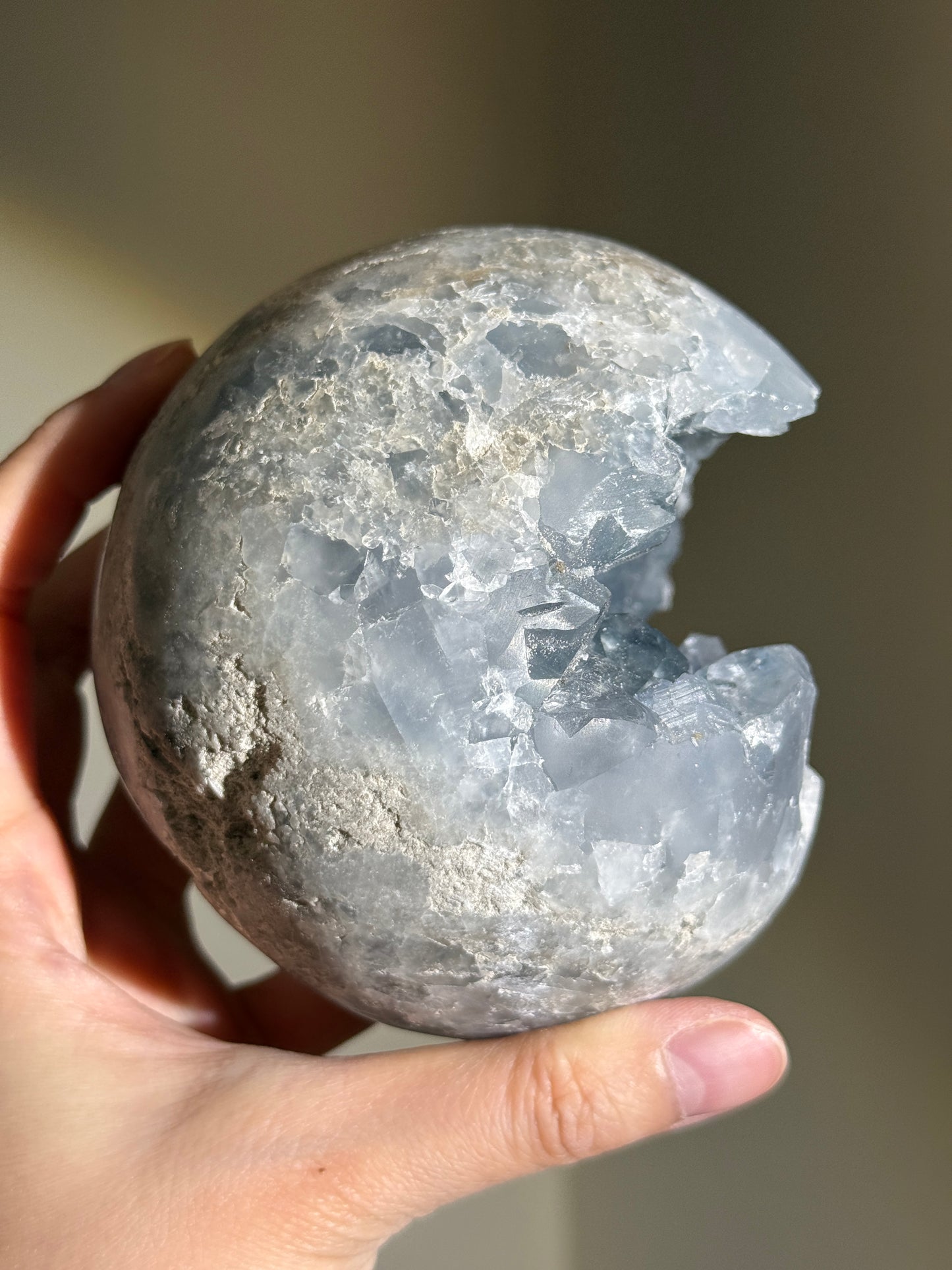 Statement Druzy Celestite Sphere, Madagascar