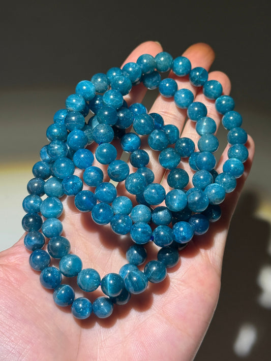 Cat Eye Blue Apatite Bracelets, 8mm