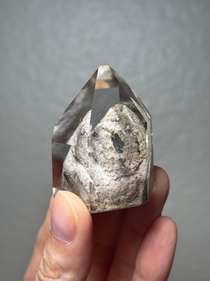 High Quality Water Clear Moody White Phantom Lodalite With Manifestation Quartz (Crystal in Crystal), Brazil