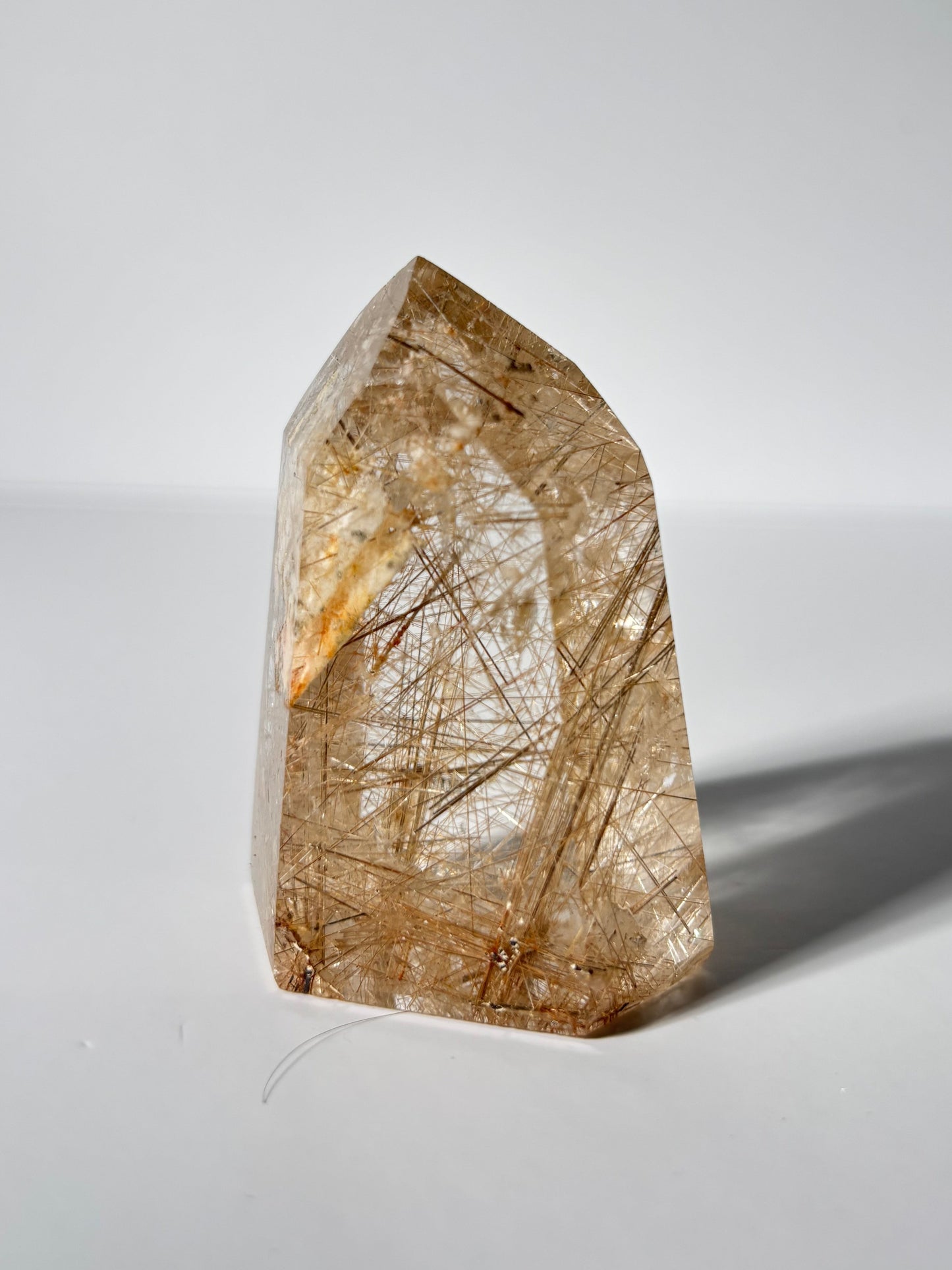 High Quality Chunky Unique Peachy Pink Rutile Quartz Tower, Brazil