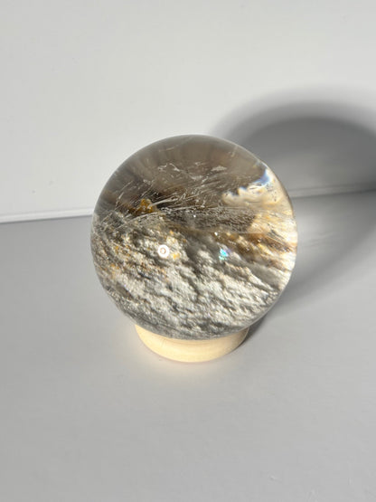 Collector’s Grade White Glittery Lodalite Quartz Sphere, Brazil