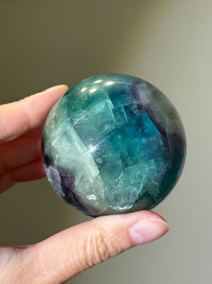 Large Rainbow Fluorite Sphere