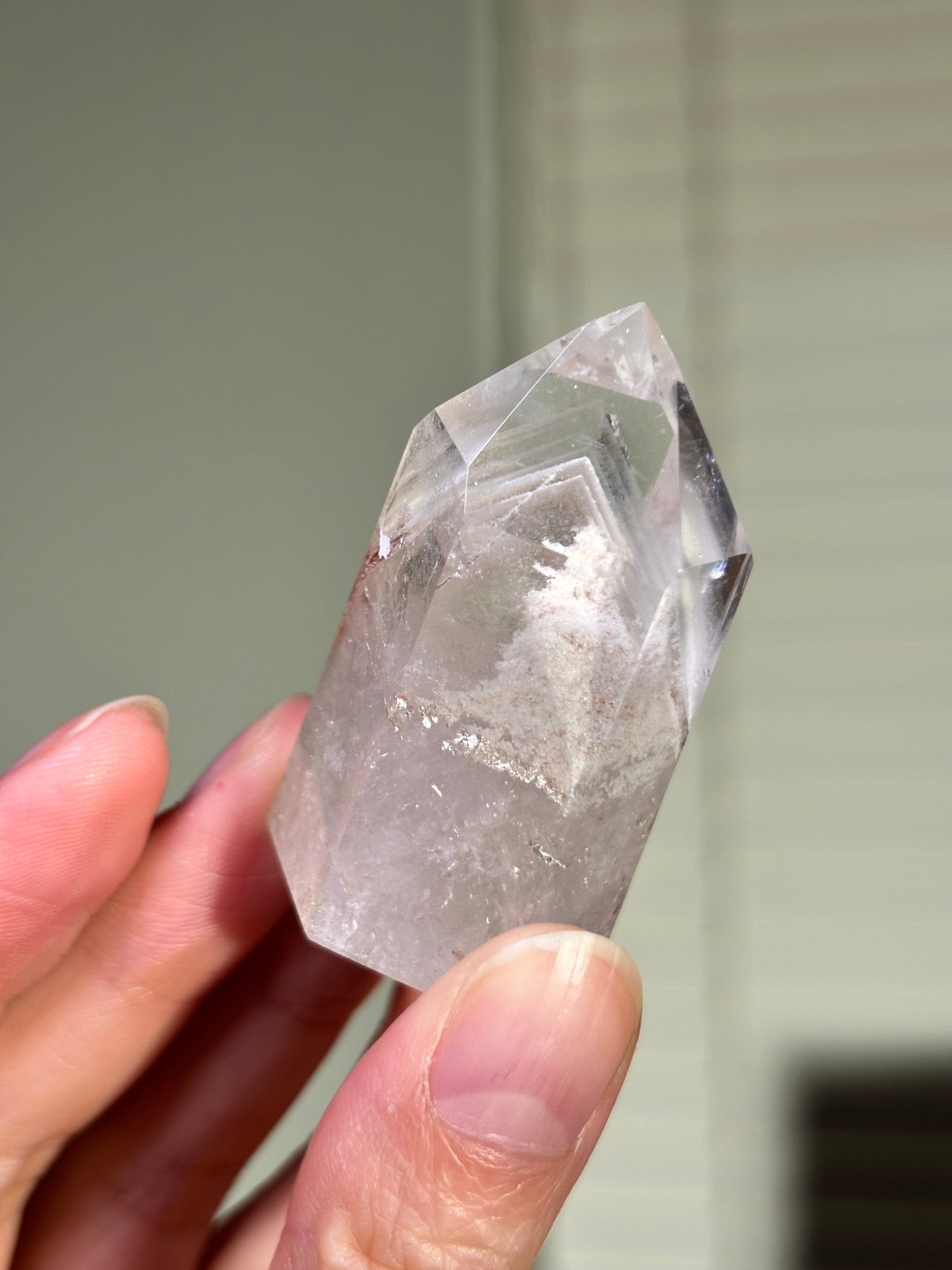 High Quality White Phantom Lodalite Quartz Tower, Brazil