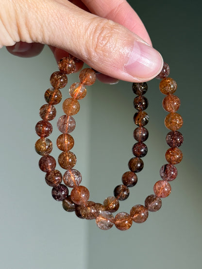 Dense Red Copper Rutile Bracelets, 7mm