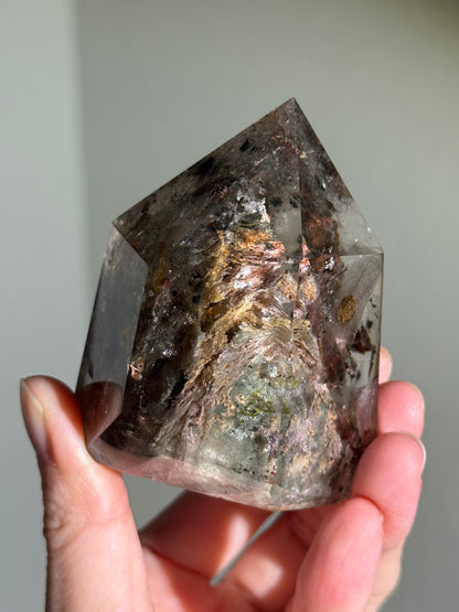 Large Chunky Colorful Garden Quartz Tower, Zambia