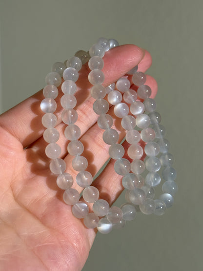 Grey Moonstone Bracelets, 7mm