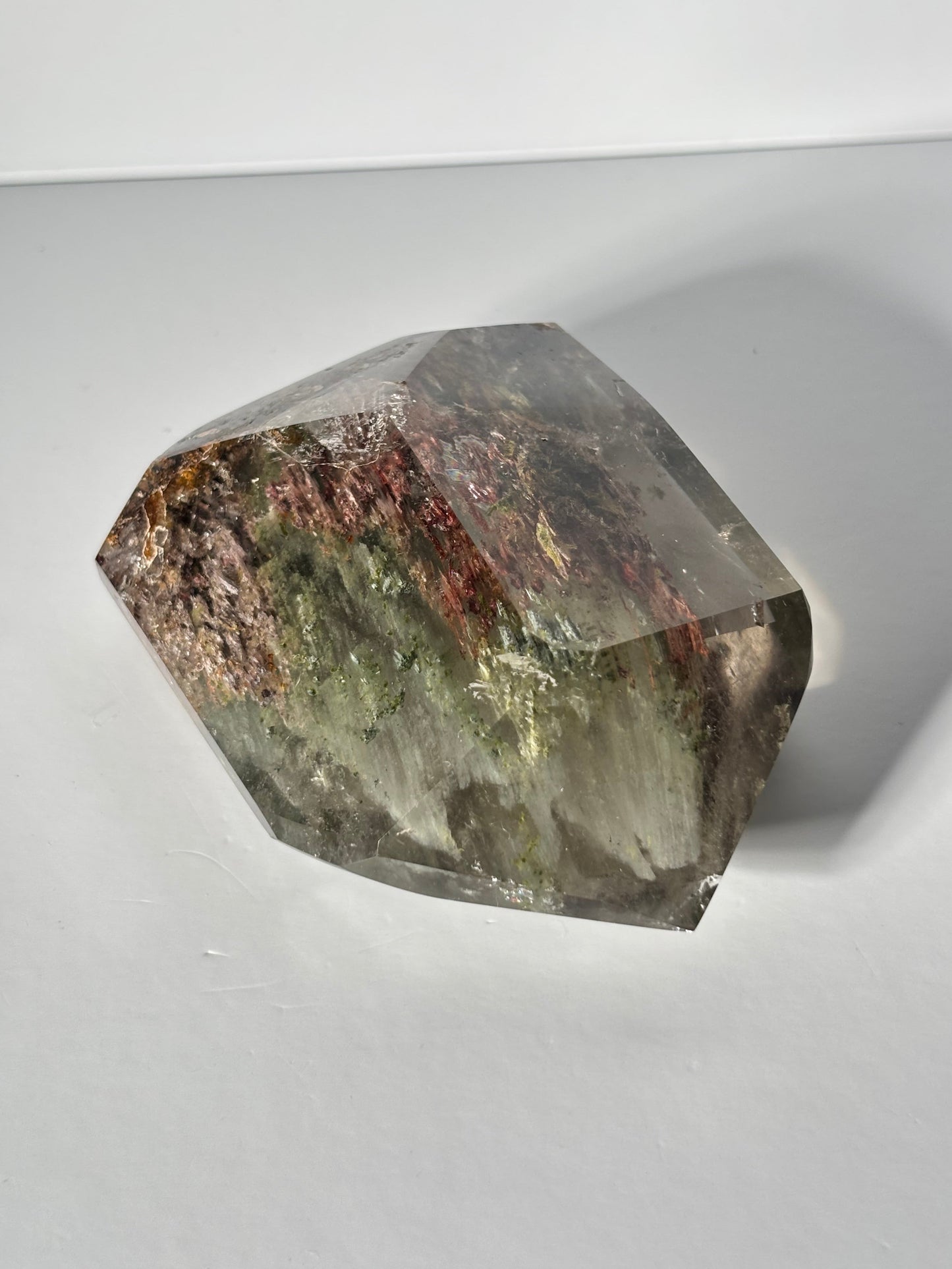 Large Collector’s Grade Bicolor Epidote x Green Amphibole Quartz Tower, Zambia