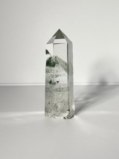 High Quality Water Clear Green Phantom Chlorite Tower, Brazil