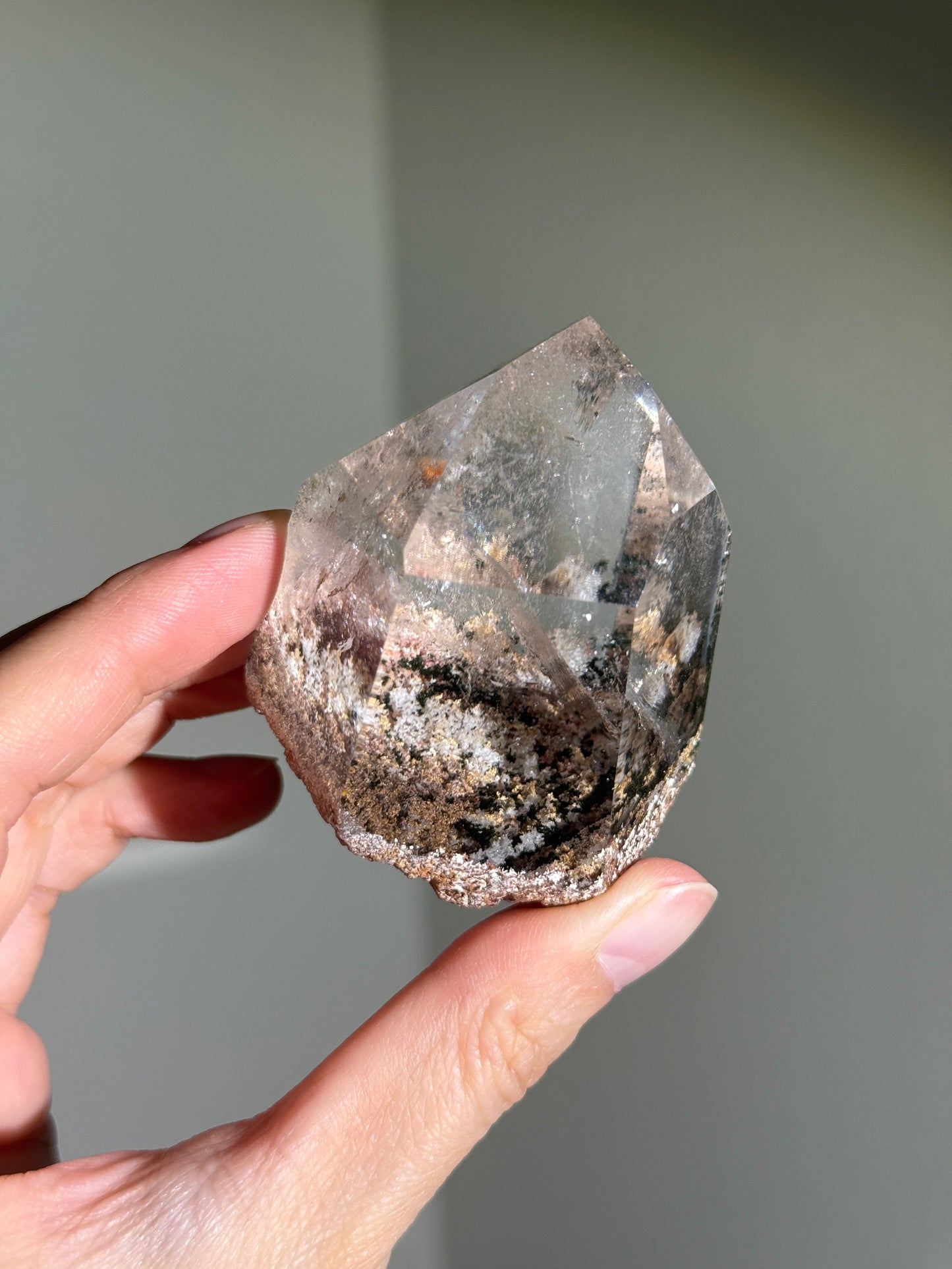 High Quality Large Pink Lodalite Quartz Point, Brazil