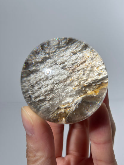 Collector’s Grade White Glittery Lodalite Quartz Sphere, Brazil