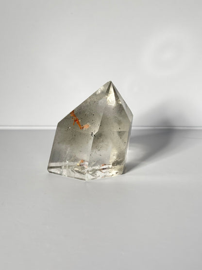 Rare Funky Grey Phantom Quartz Tower With Penetrator, Brazil