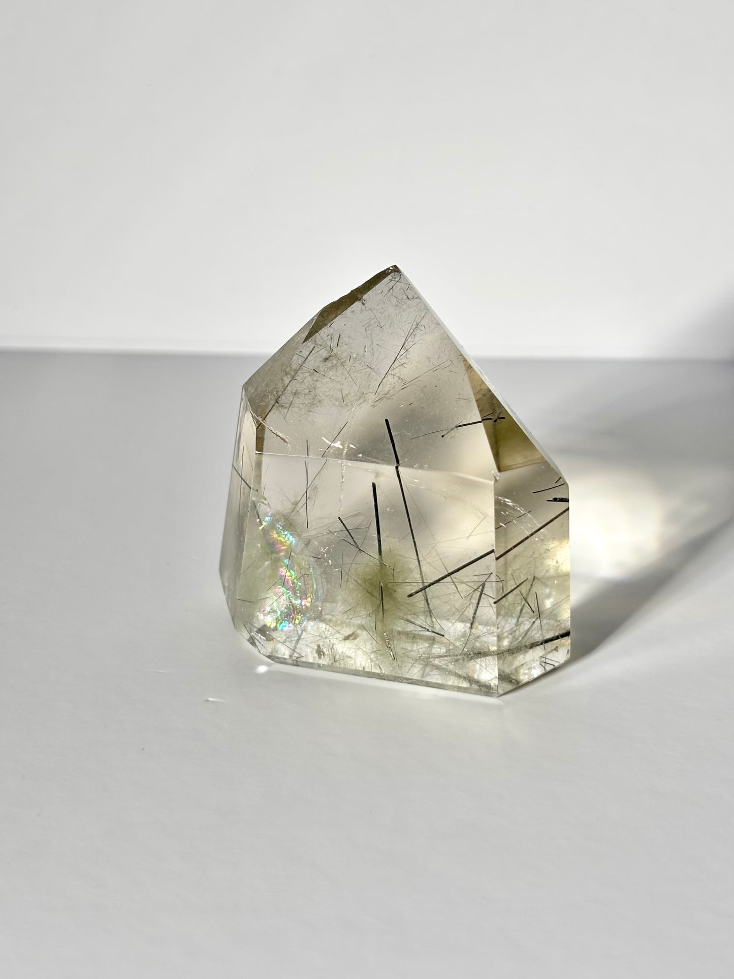 Extra Gemmy Green & Black Tourmaline in Quartz Tower, Brazil