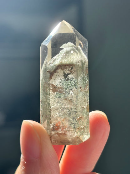 High Quality Sage Green Phantom Lodalite Tower, Brazil