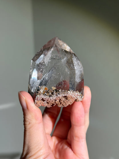 High Quality Large Pink Lodalite Quartz Point, Brazil