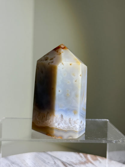 Caramel Golden Druzy Agate Tower, Brazil