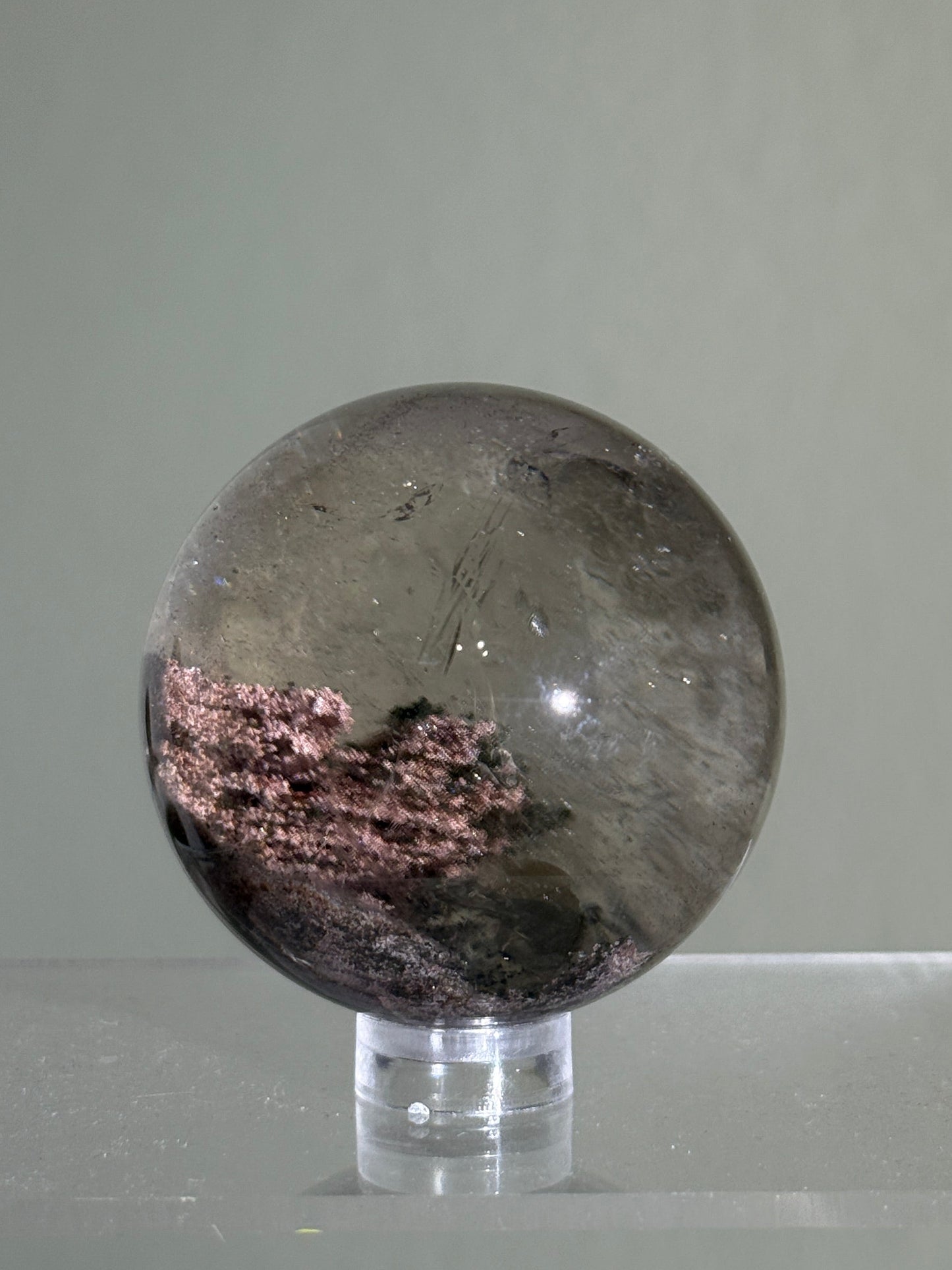 High Quality Layered Pink Garden Quartz Sphere, Zambia