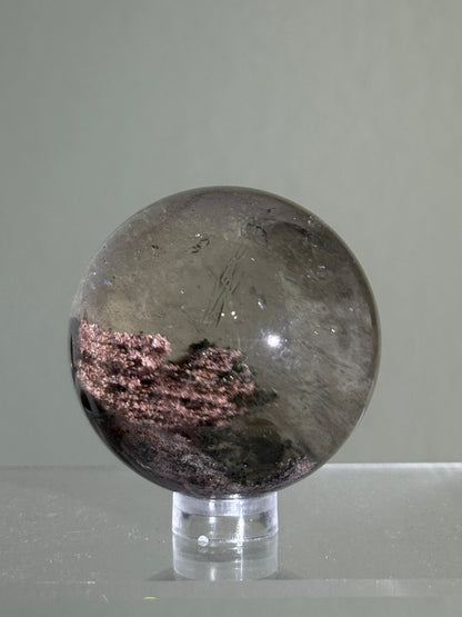 High Quality Layered Pink Garden Quartz Sphere, Zambia