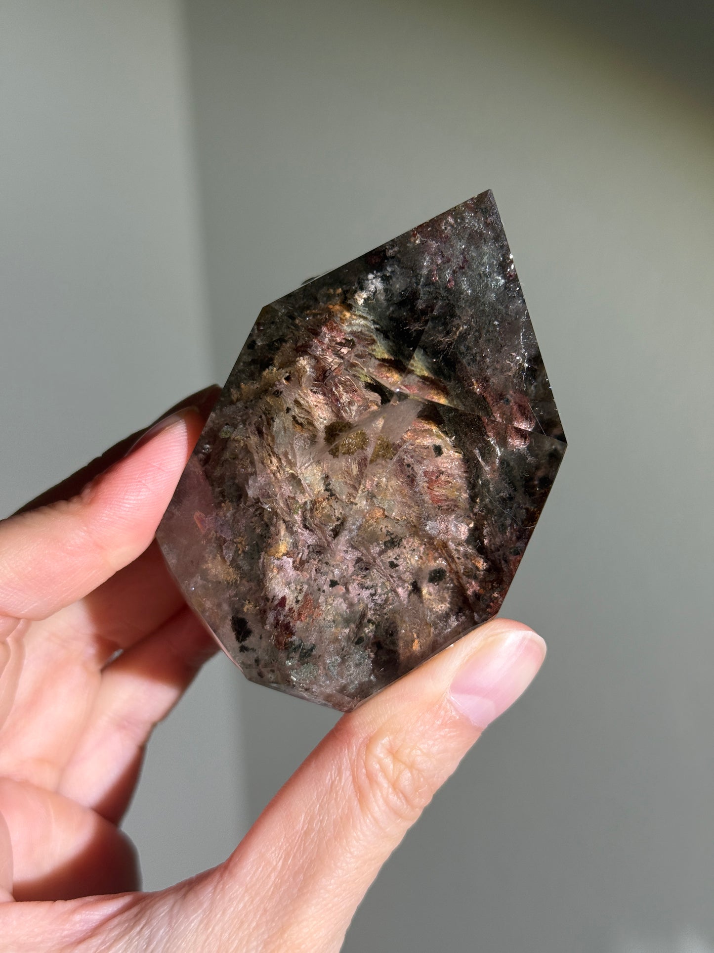 Large Chunky Colorful Garden Quartz Tower, Zambia