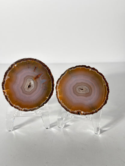 Unique Orange & Pink Zhanguo Agate Pair, China