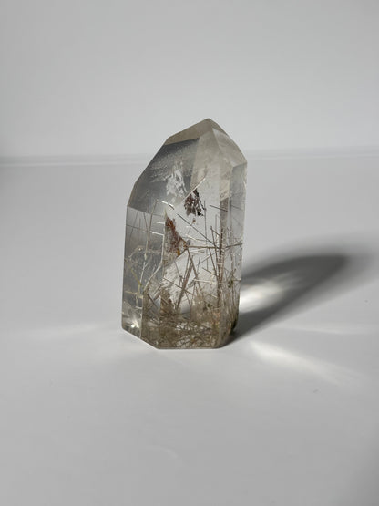 High Quality White Phantom Quartz With Silver Rutile Tower, Brazil
