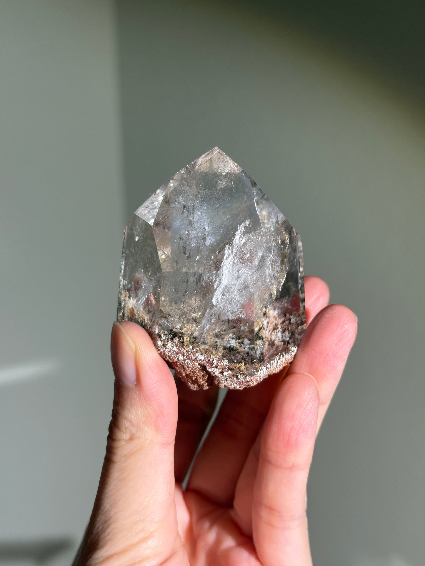 High Quality Large Pink Lodalite Quartz Point, Brazil