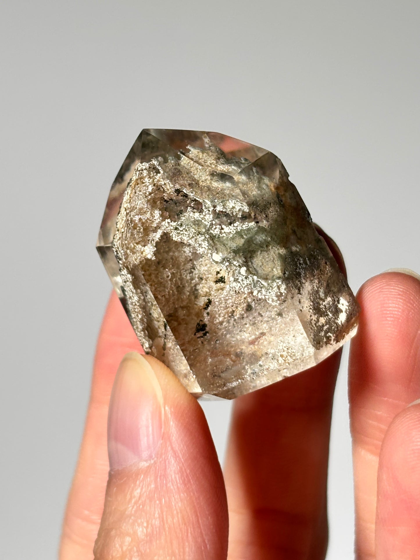 High Quality Water Clear Phantom Lodalite Quartz Tower, Brazil