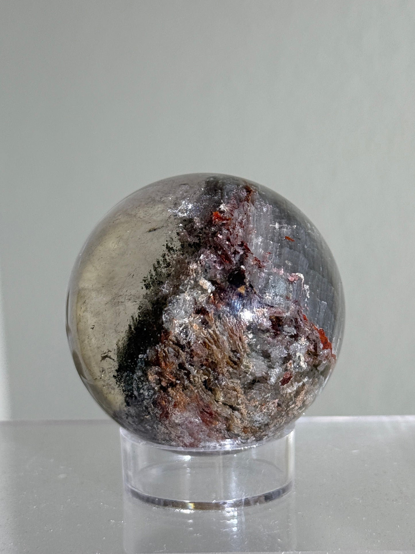 High Quality Colorful Garden Quartz Sphere With Hematite, Zambia