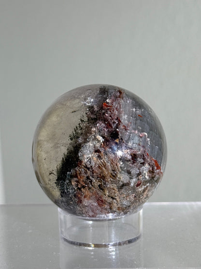 High Quality Colorful Garden Quartz Sphere With Hematite, Zambia