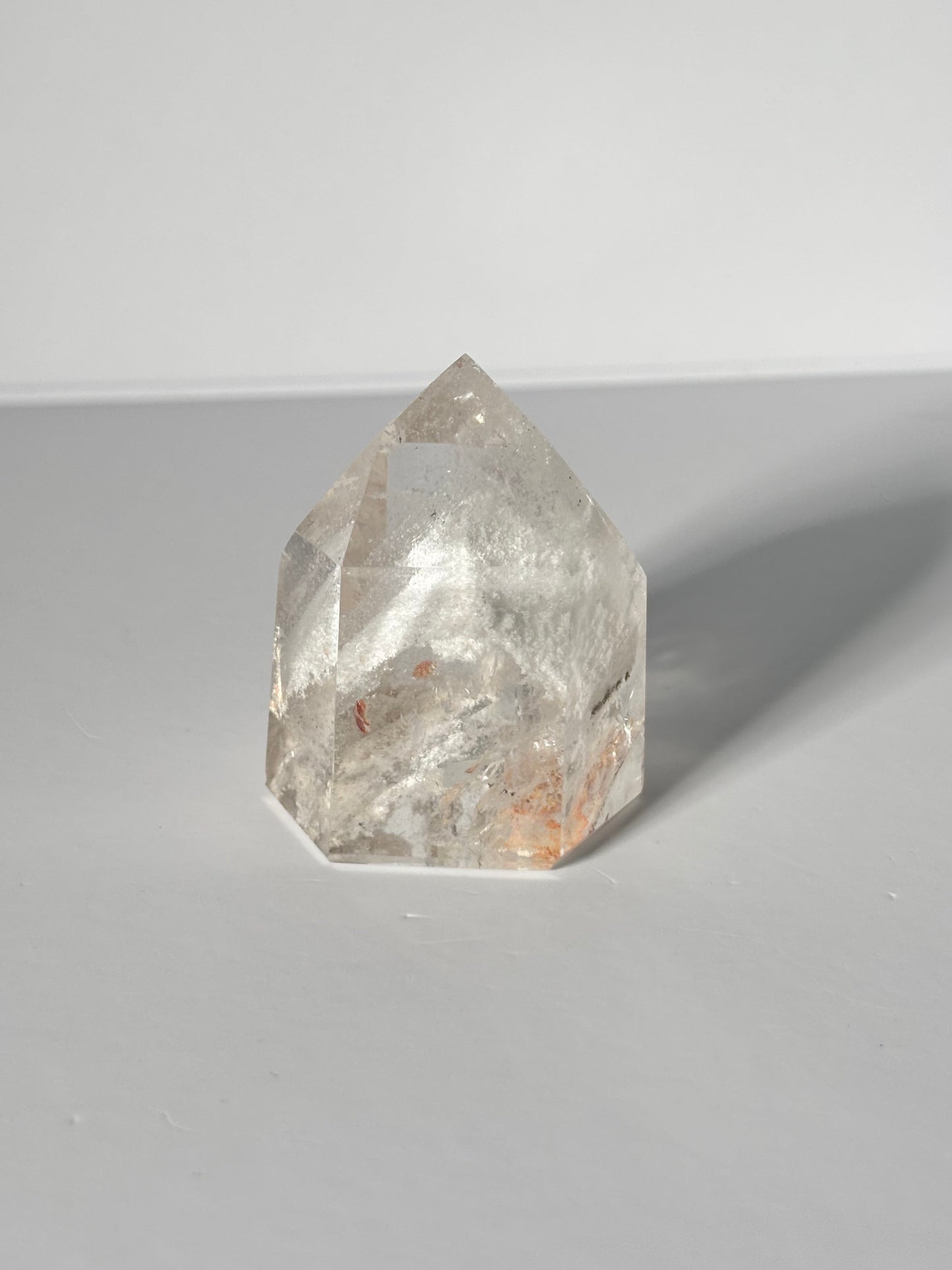 White Phantom Quartz Tower With Rainbow, Brazil